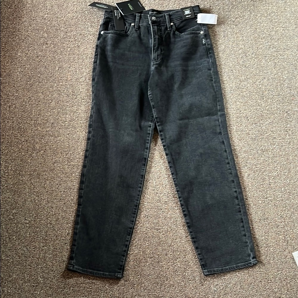 Silver Dad Faded Black Straight Leg Jeans